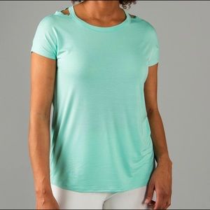 Agnes & Dora Cut Out Neckline Tee- Mint